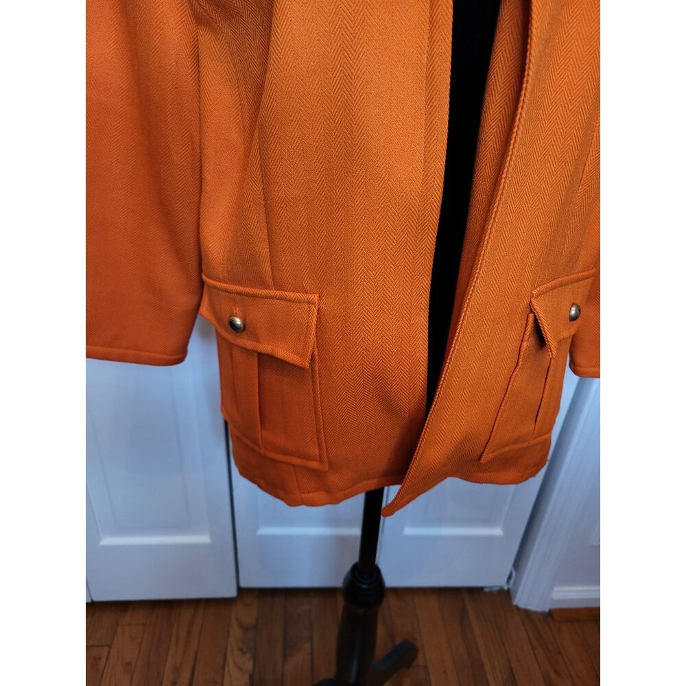 Pumpkin Orange Structured Jacket/Blazer R&K Originals 16P Lady Jacket Autumn - Picture 4 of 8